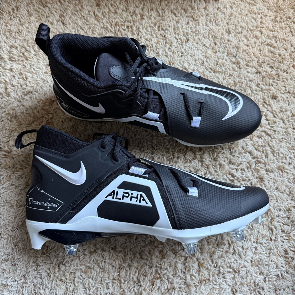 Nike Men’s Alpha Menace Detachable Football Black Cleats DR5662-001 Size 14.5